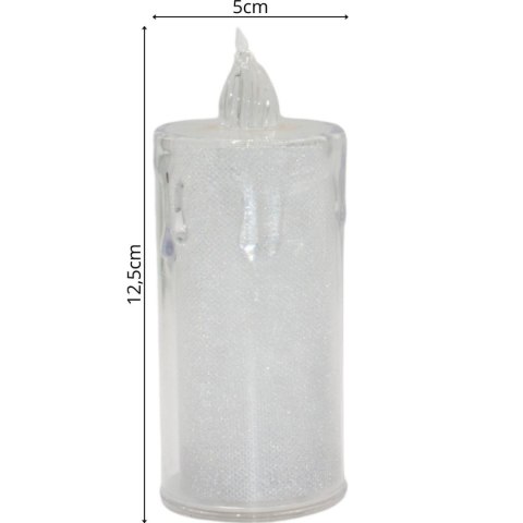ŚWIECA DEKORACYJNA 12,5 CM TRANSPARENT CIEPŁY BIAŁY 1 LED ŚWIECA DEKORACYJNA 12,5 CM TRANSPARENT CIEPŁY BIAŁY 1 LED