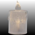 ŚWIECA DEKORACYJNA 8 CM TRANSPARENT CIEPŁY BIAŁY 1 LED