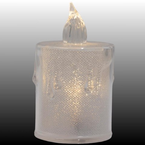 ŚWIECA DEKORACYJNA 8 CM TRANSPARENT CIEPŁY BIAŁY 1 LED ŚWIECA DEKORACYJNA 8 CM TRANSPARENT CIEPŁY BIAŁY 1 LED