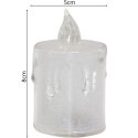 ŚWIECA DEKORACYJNA 8 CM TRANSPARENT CIEPŁY BIAŁY 1 LED
