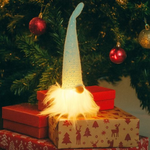 MIKOŁAJ DEKORACYJNY LED 25CM BŁĘKITNY MIKOŁAJ DEKORACYJNY LED 25CM BŁĘKITNY