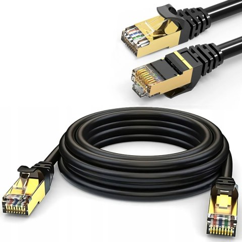 Kabel przewód sieciowy internetowy skrętka RJ45 CAT6 15 m czarny