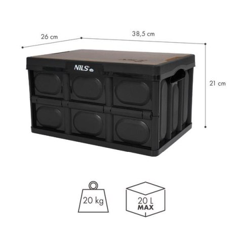 NCB4005 SKŁADANA SKRZYNIA KEMPINGOWA Z FUNKCJĄ STOŁU 2W1 20L NILS CAMP
