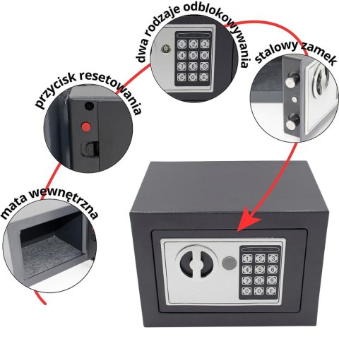 SEJF Z ZAMKIEM CYFROWYM 23X17X17CM 1067582 SASKA GARDEN