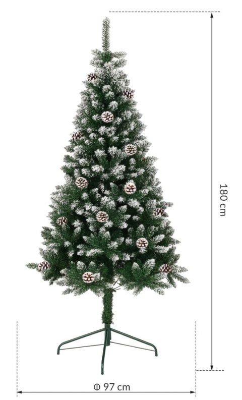 Choinka ośnieżona świerk Eve z szyszkami 180 cm Choinka ośnieżona świerk Eve z szyszkami 180 cm