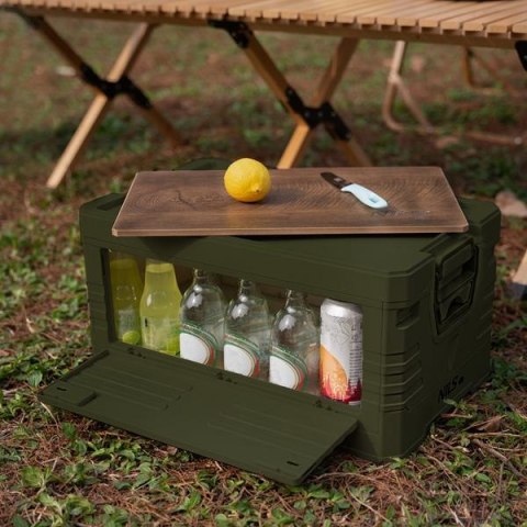 NCB4002 SKŁADANA SKRZYNIA KEMPINGOWA Z FUNKCJĄ STOŁU 2W1 ZIELONA NILS CAMP