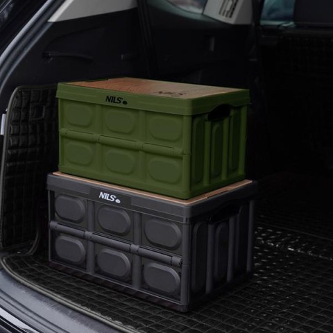 NCB4007 SKŁADANA SKRZYNIA KEMPINGOWA ZIELONA Z FUNKCJĄ STOŁU 2W1 NILS CAMP