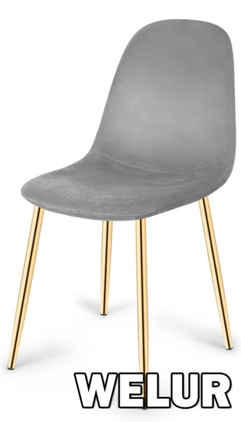 Krzesło tapicerowane GIULIA VELVET GREY GOLD II GATUNEK