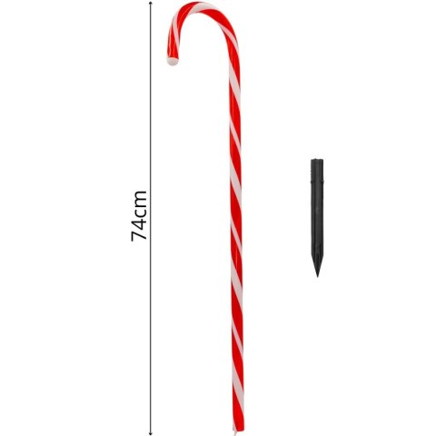 LAMPA NAZIEMNA LASKA CUKROWA NA BATERIE 8 LED 74 CM ZESTAW 4 SZT LAMPA NAZIEMNA LASKA CUKROWA NA BATERIE 8 LED 74 CM ZESTAW 4 SZT