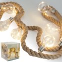 WĄŻ ŚWIETLNY 30LED 280 CM CIEPŁY BIAŁY JUTA WĄŻ ŚWIETLNY 30LED 280 CM CIEPŁY BIAŁY JUTA