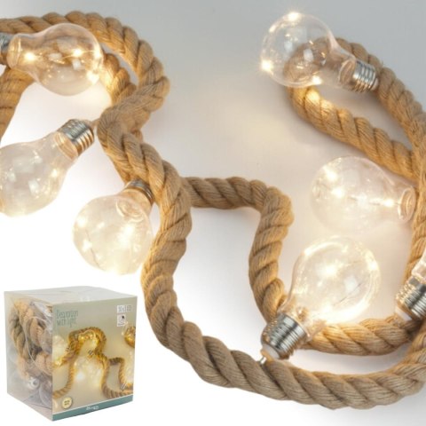 WĄŻ ŚWIETLNY 30LED 280 CM CIEPŁY BIAŁY JUTA WĄŻ ŚWIETLNY 30LED 280 CM CIEPŁY BIAŁY JUTA