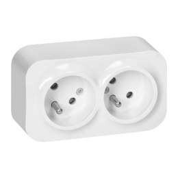GNIAZDO PODWÓJNE TODO 2*2P+Z IP20, 16A, 230V BIAŁY