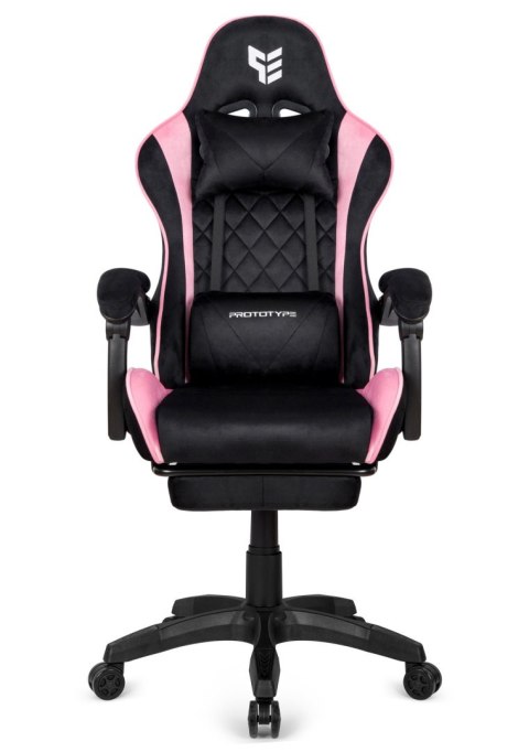 Fotel obrotowy gamingowy XL POKER PRO PINK ALCANTARA