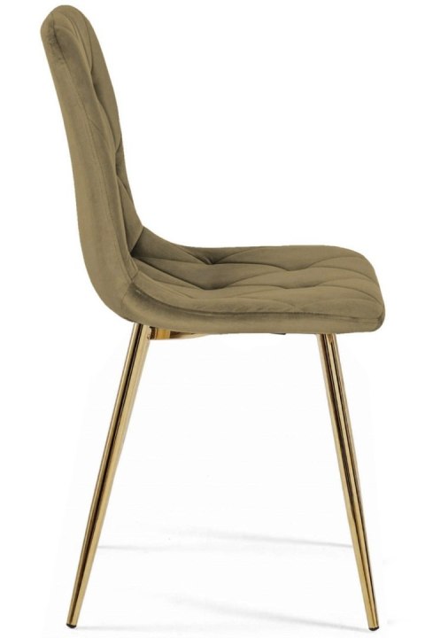 Krzesło tapicerowane BORGO VELVET BROWN GOLD