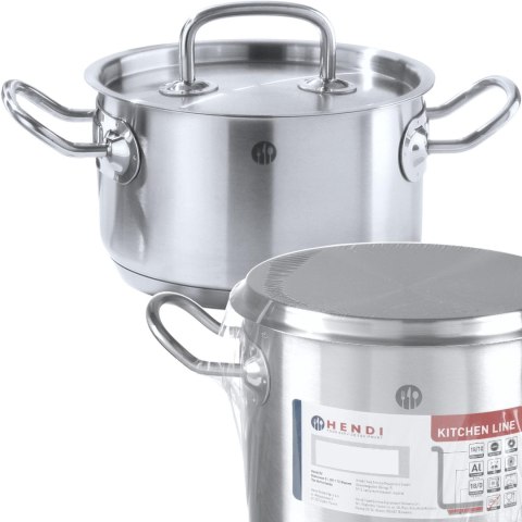 Garnek średni Kitchen Line z pokrywką 9 l śr. 280 x 155 h - Hendi 836408 Garnek średni Kitchen Line z pokrywką 9 l śr. 280 x 155 h - Hendi 836408