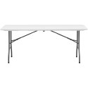 Stół cateringowy ogrodowy składany biały do 150 kg 180 x 75 x 74 cm