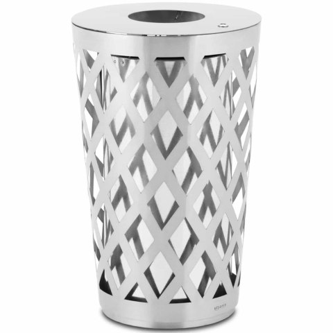 Kosz na odpady śmieci miejski zewnętrzny okrągły śr. 50 x 80 cm STAL szary Kosz na odpady śmieci miejski zewnętrzny okrągły śr. 50 x 80 cm STAL szary